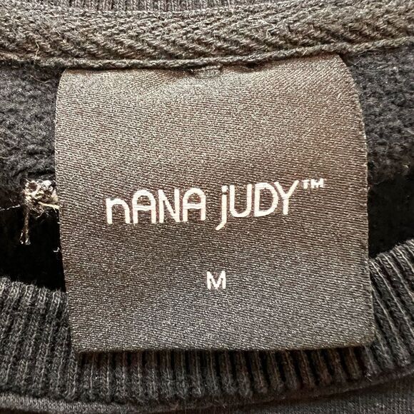 nANA Judy Biker Sleeve Sweatshirt Black Cotton Blend Men’s M Moto Streetwear - Picture 7 of 9